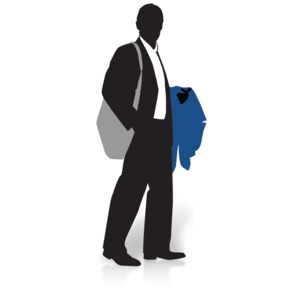 Businessman Silhouette Coat PowerPoint clipart graphic preview.