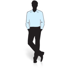 Businessman Silhouette Shirt PowerPoint clipart graphic preview.