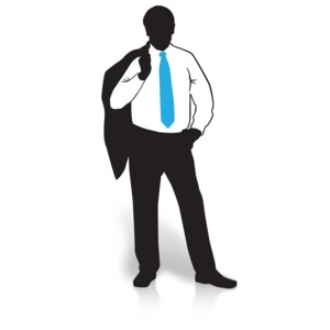 Businessman Silhouette Suit Jacket PowerPoint clipart graphic preview.