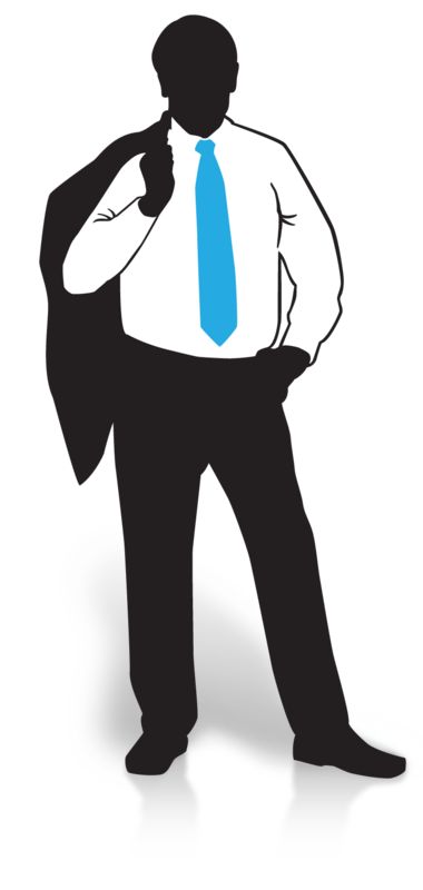 High-resolution clipart illustration of Businessman Silhouette Suit Jacket, designed for corporate operations tracking, strategic business execution, and professional reporting.