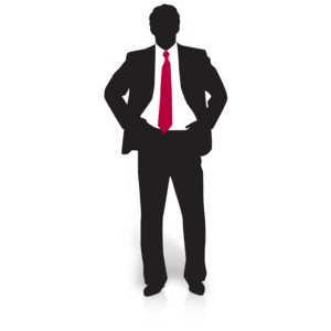 Businessman Silhouette Watching PowerPoint clipart graphic preview.