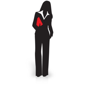 Businesswoman Silhouette Carry File PowerPoint clipart graphic preview.