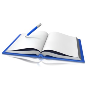 Opened Book Pencil Writing PowerPoint clipart graphic preview.