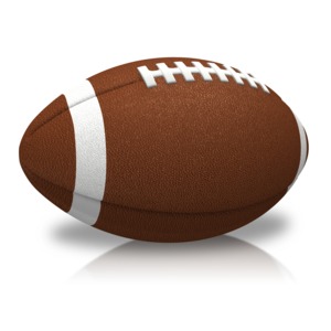 Single Football PowerPoint clipart graphic preview.
