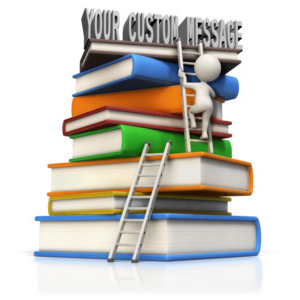 Figure Climb Large Book Stack Custom Customizable PowerPoint clipart graphic preview.
