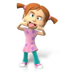 Silly Girl Face PowerPoint clipart graphic preview.