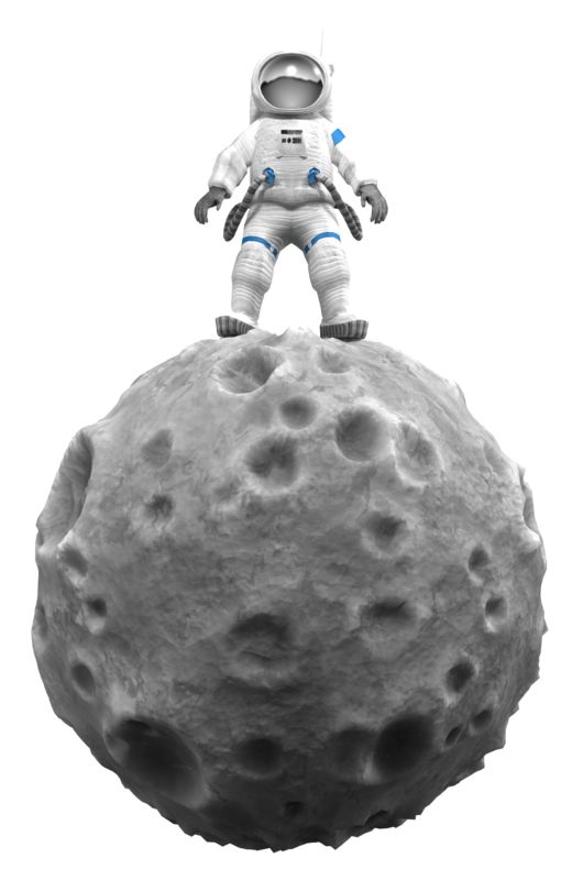 High-resolution clipart illustration of Astronaut On Asteroid, designed for creative multimedia presentations, dynamic visual storytelling, and professional content design.