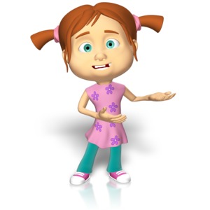 Young Girl Presenting PowerPoint clipart graphic preview.