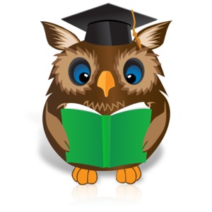 Smart Owl Reading Book PowerPoint clipart graphic preview.