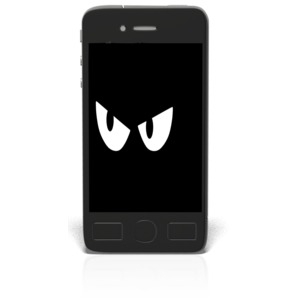 Black Smartphone Spy Watching PowerPoint clipart graphic preview.