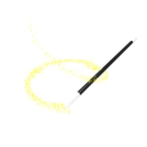 Magician Wand Swirl PowerPoint clipart graphic preview.