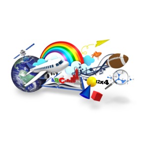 World Education Imagination PowerPoint clipart graphic preview.