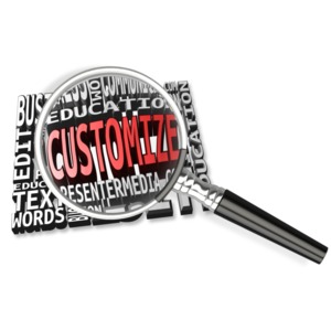 Magnify Word Custom Text Mosaic Customizable PowerPoint clipart graphic preview.