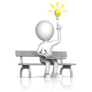 Creative Thinking On A Park Bench PowerPoint clipart graphic preview.