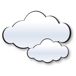Two Cloud Cluster PowerPoint clipart graphic preview.