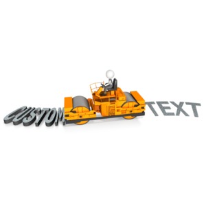 Steamroller Roll Over Custom Text Customizable PowerPoint clipart graphic preview.