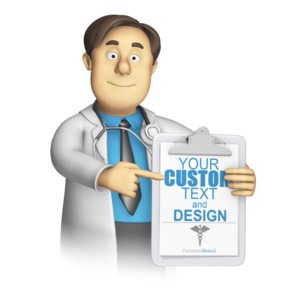 Medical Worker Present Custom Clipboard Customizable PowerPoint clipart graphic preview.