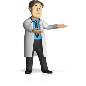 Male Doctor Presenting PowerPoint clipart graphic preview.