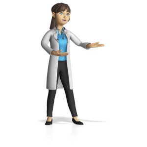 Doctor or Nurse Custom Present Gesture PowerPoint clipart graphic preview.