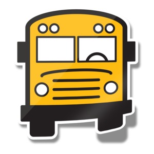 School Bus Icon Sticker PowerPoint clipart graphic preview.
