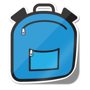 Backpack Icon Sticker PowerPoint clipart graphic preview.