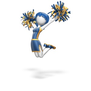Cheerleader Jump Custom Customizable PowerPoint clipart graphic preview.