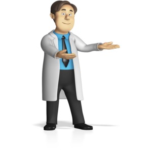 Male Lab Worker Presenting Customizable PowerPoint clipart graphic preview.