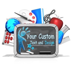 Custom Blackboard Tablet Customizable PowerPoint clipart graphic preview.