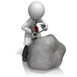 Scientist Magnify Boulder PowerPoint clipart graphic preview.