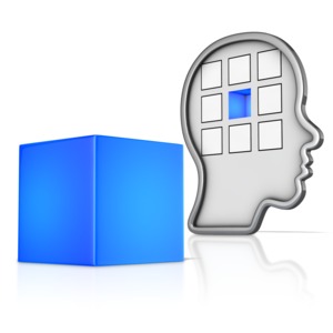Outline Head with Missing Piece PowerPoint clipart graphic preview.