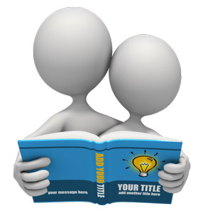 Stick Figures Reading Custom Book Customizable PowerPoint clipart graphic preview.