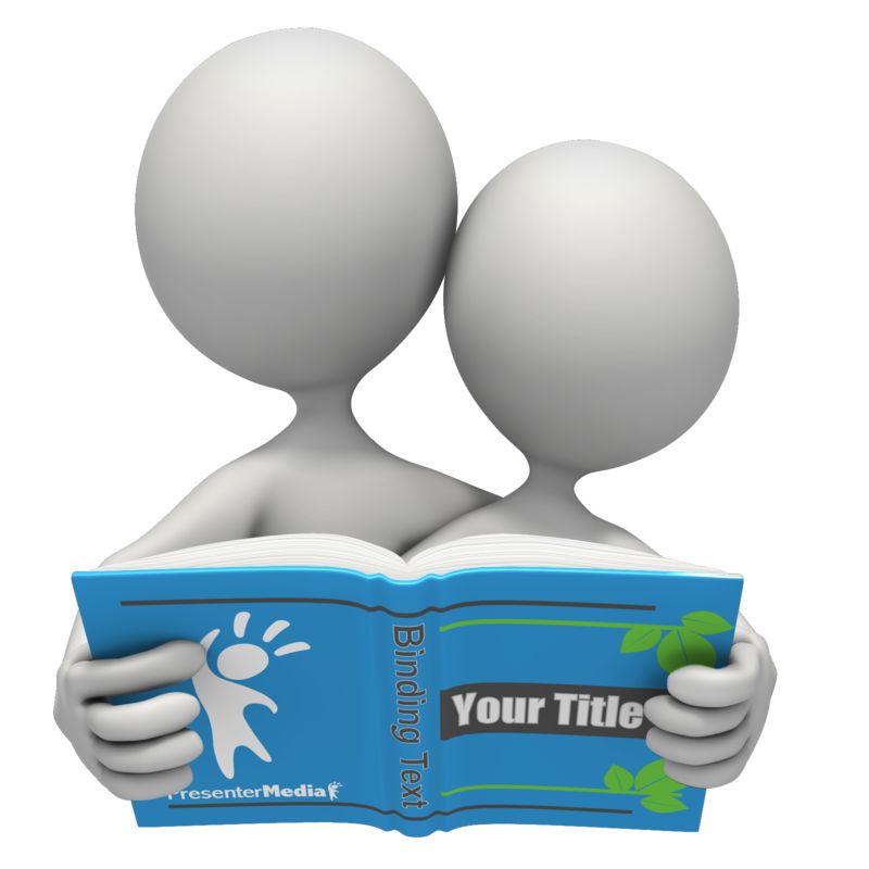 High-resolution customizable clipart of Stick Figures Reading Custom Book, designed for academic lesson planning, classroom engagement, and interactive learning frameworks.
