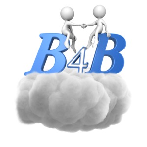 B4B Handshake In Cloud PowerPoint clipart graphic preview.