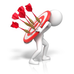 Dartboard On Back PowerPoint clipart graphic preview.