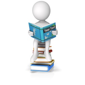 Sitting On Books Reading Custom Book Customizable PowerPoint clipart graphic preview.