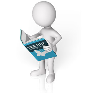 Figure Holding Custom Book Reading Customizable PowerPoint clipart graphic preview.