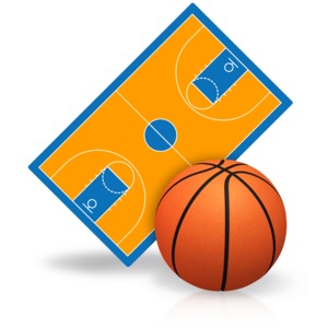 Basketball Court PowerPoint clipart graphic preview.