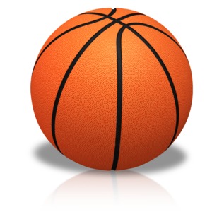 Single Basketball PowerPoint clipart graphic preview.
