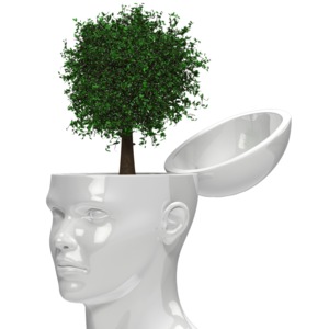 Tree Growing Out Of Head PowerPoint clipart graphic preview.
