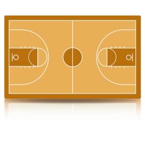 Basketball Court PowerPoint clipart graphic preview.