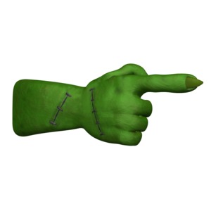 Monster Hand Point PowerPoint clipart graphic preview.