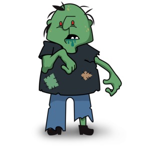 Scary Zombie Look PowerPoint clipart graphic preview.