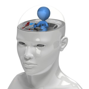 Figure In Control Of Mind PowerPoint clipart graphic preview.