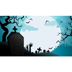 Halloween Grave Customizable PowerPoint clipart graphic preview.