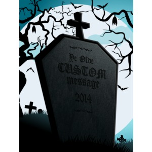 Moonlight Tombstone Customizable PowerPoint clipart graphic preview.