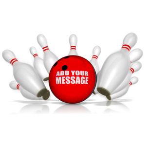 Custom Bowling Strike Customizable PowerPoint clipart graphic preview.