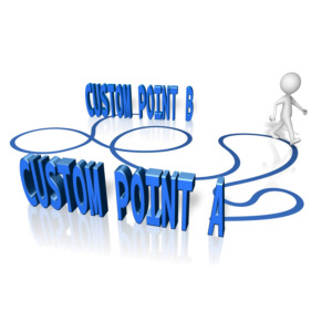 Custom A To B Long Way Customizable PowerPoint clipart graphic preview.