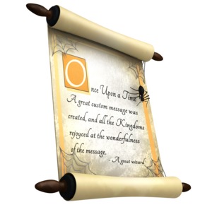 Halloween Scroll Customizable PowerPoint clipart graphic preview.