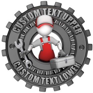 Maintenance Figure Custom Gear Ring Customizable PowerPoint clipart graphic preview.