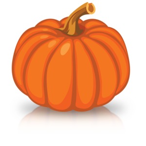 Single Orange Pumpkin PowerPoint clipart graphic preview.
